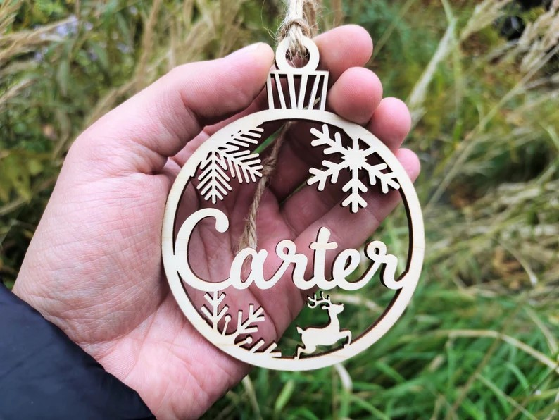 Personalized Custom-made Wooden Ornament Christmas Tree Decoration