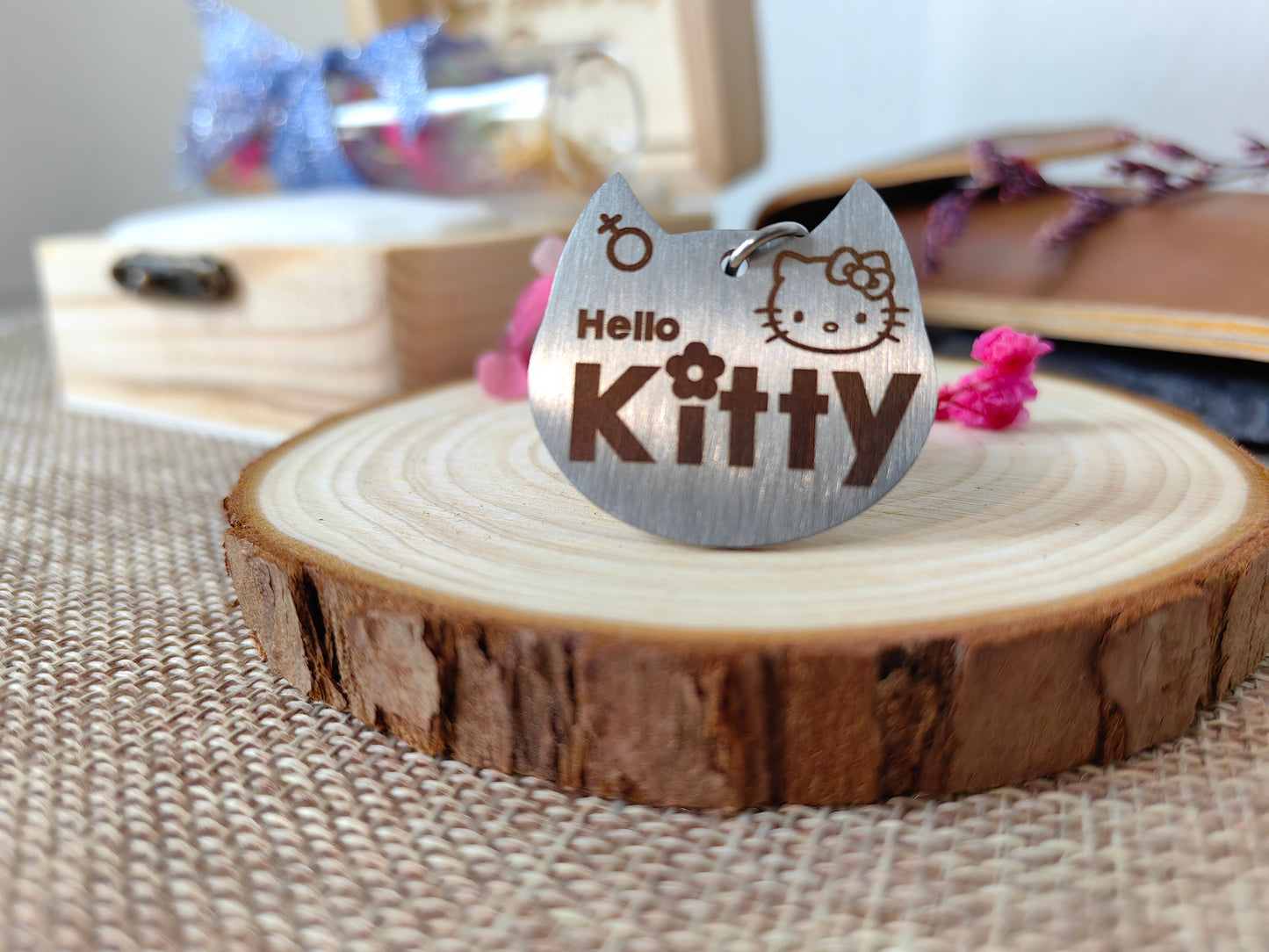 Personalized Custom-made Anti-lost Pet Tag Stainless Cat Head Shape