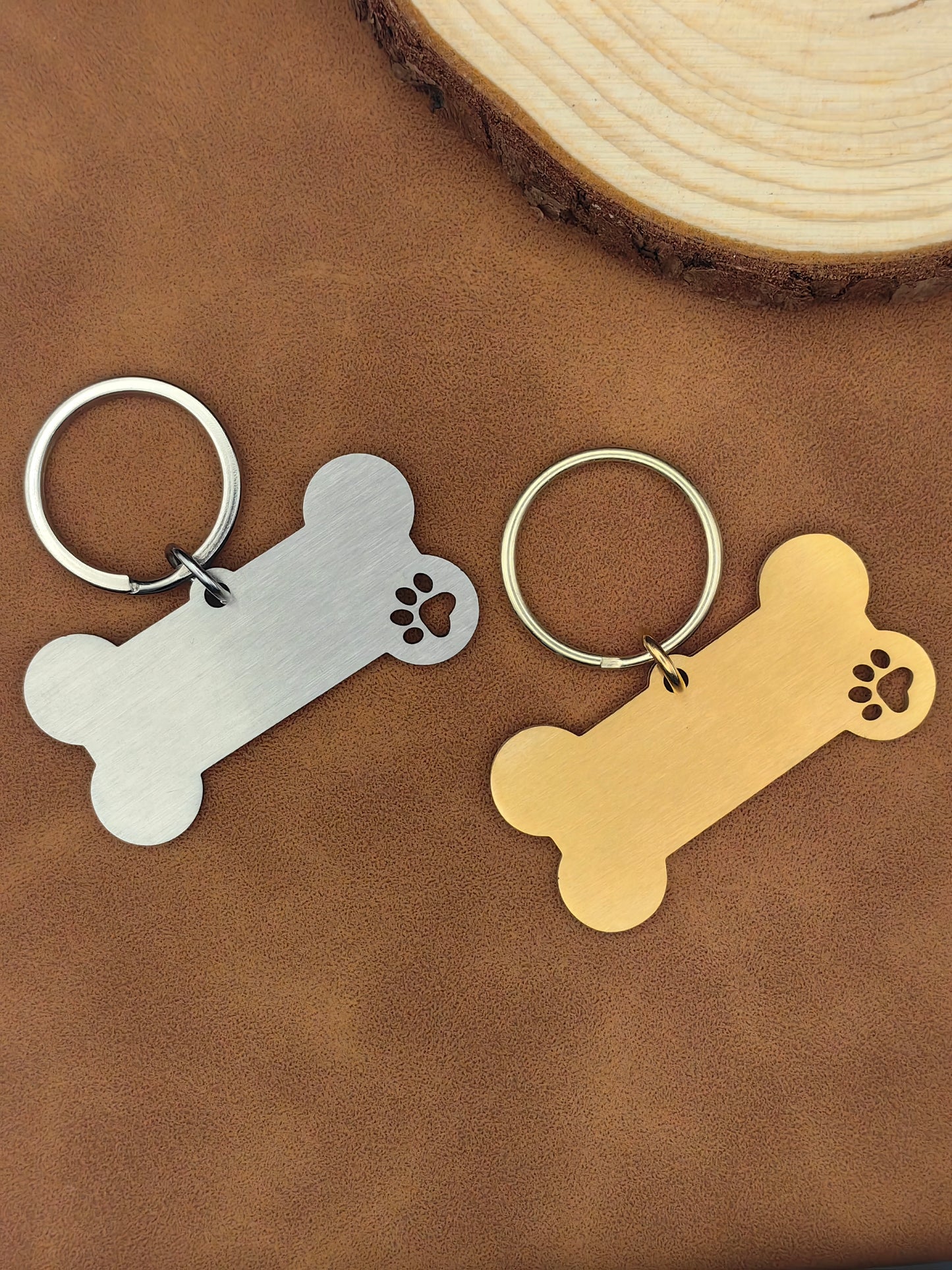 Personalized Custom-made Anti-lost Pet Tag Stainless Steel Bone Shape