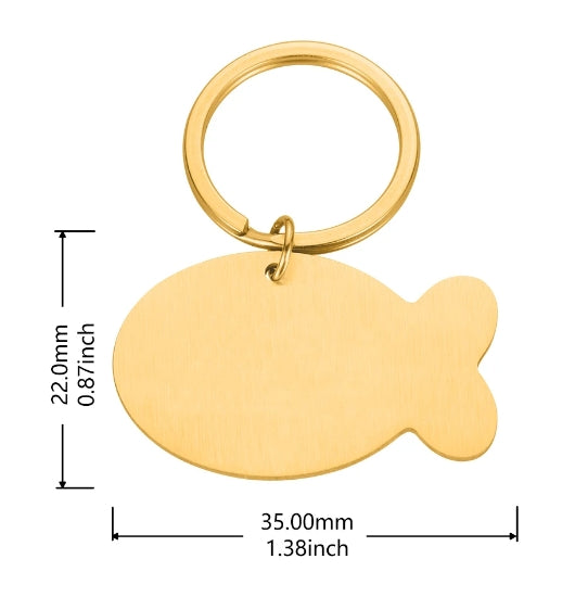 Personalized Custom-made Anti-lost Pet Tag Stainless Fish Shape