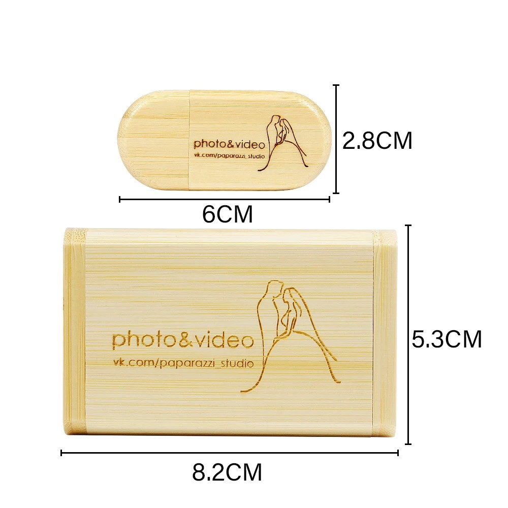 Personalized Custom-made Bamboo Wooden Flash Drive USB 4GB, 32GB